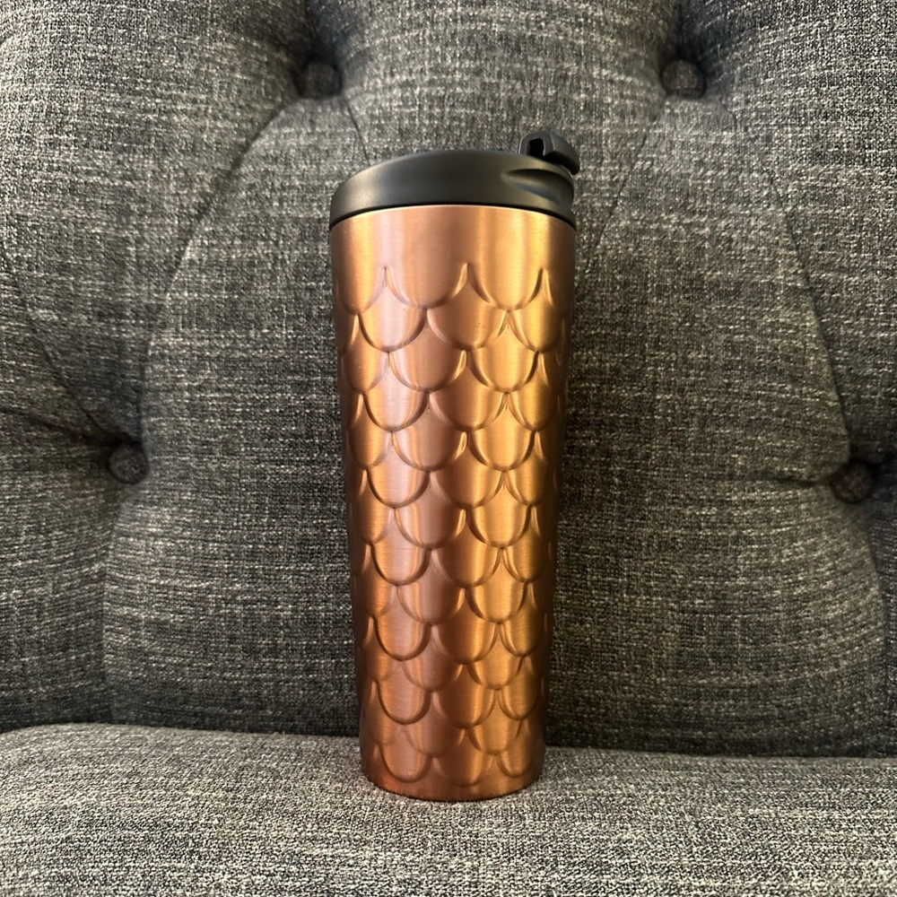 Starbucks 16oz travel mug - copper mermaid scales